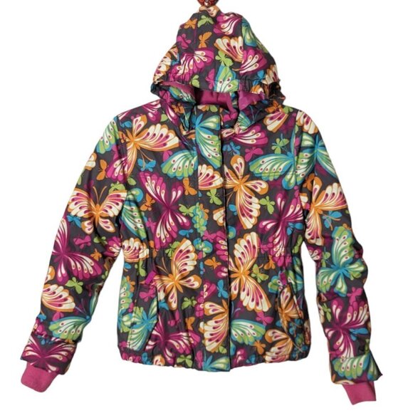 Garnet Hill Grow With Me Puffer Jacket Butterfly Snow Ski Children’s Hooded Park
